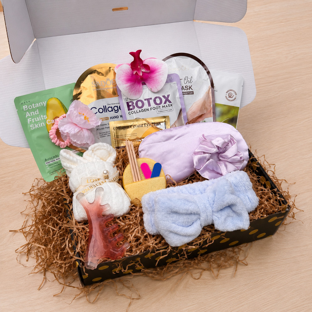Spa Gift Basket for Women Relaxation Self Care Gift Set Bath & Body Massager