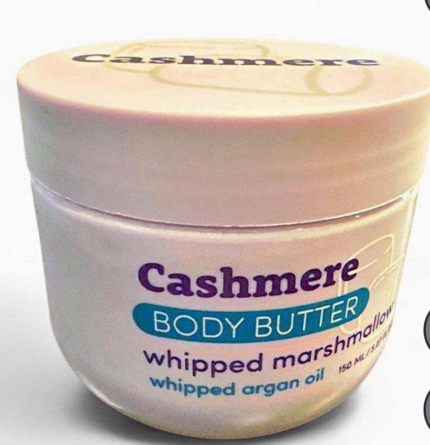 Cashmere Marshmallow Body Butter Moisturizer w/ Argan Oil, Hydrating 150 mL