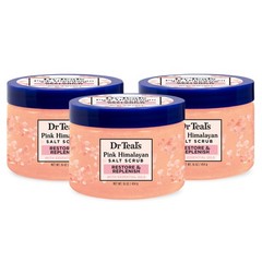 Dr Teal&rsquo;s Pink Himalayan Salt Body Scrub, Restore 16 Ounce (Pack of 3),