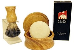 Men&rsquo;s Grooming Set Includes Wood Mug Shaving Bowl Badger & Brush Stand