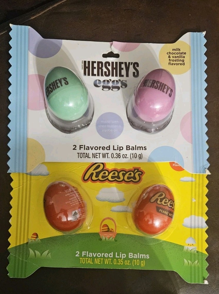 HERSHEY&rsquo;S & REESE&rsquo;S EGGS Flavored Total 4 Lip Balms * SEALED