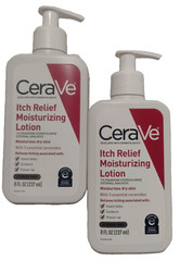 2 Count CERAVE Itch Relief Moisturizing Lotion Steroid Free 8 oz. Ea. BB: 5/2028