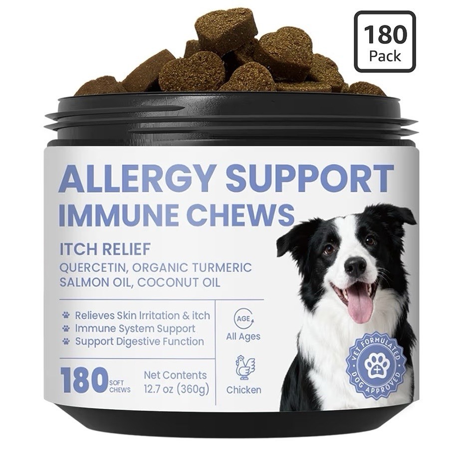 Pawfect Vita Anti-itch Dog AllergyChews – Itch 180 Count Colostrum, Wild Salmon