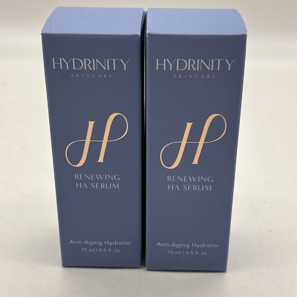 HYDRINITY Renewing HA Serum .5 Ounce 15 ml In Box BRAND NEW. 1oz Total (x2)