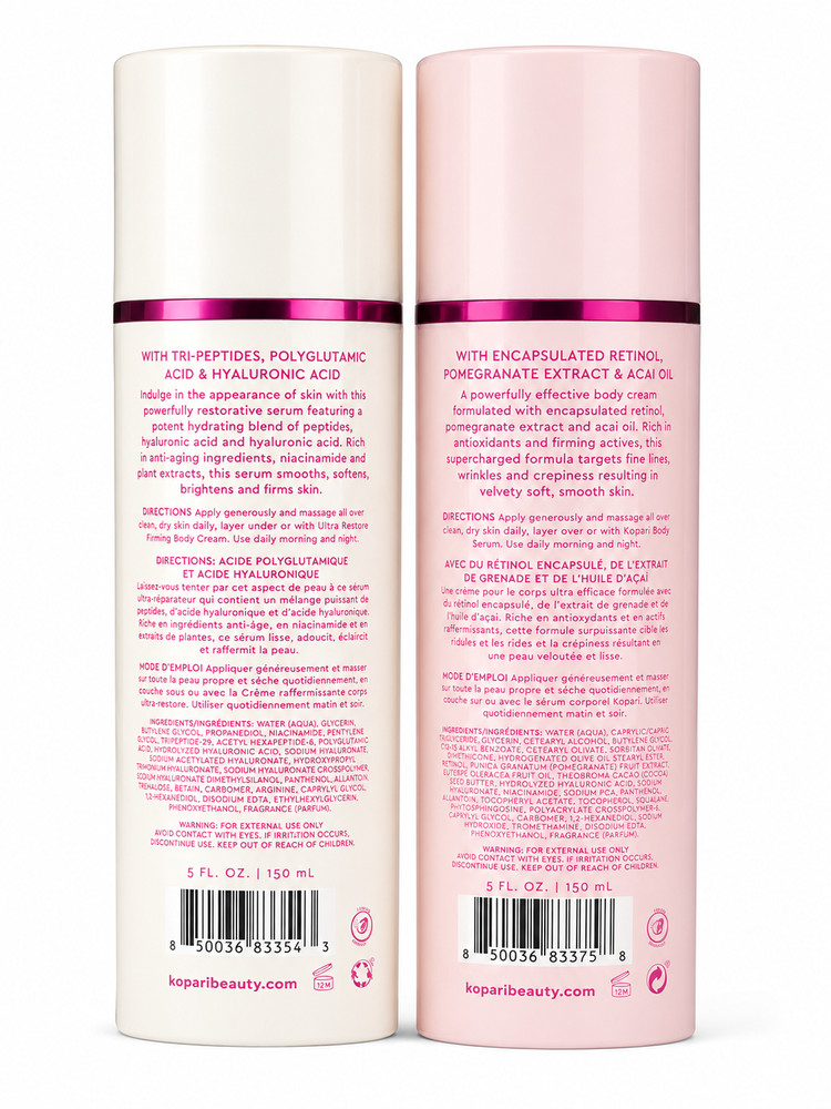 Kopari Body Care Set Firming Body Serum & Retinol Body Cream 5oz New
