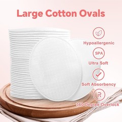 Large Oval Cotton Pads, 80 Count, Multi-Layer, 80 Count (Pack of 1), Box