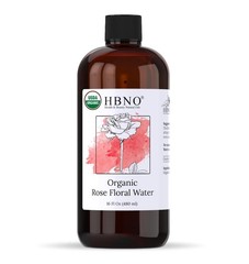 HBNO California Bottled Organic Rose Water for 16 Fl Oz (Pack of 1), No Color
