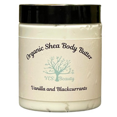 Handmade Organic Shea Body Butter – Vanilla & Blackcurrants Rich & Creamy -10 oz