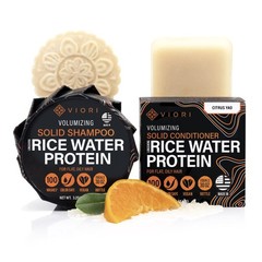 Shampoo Conditioner Bar Set Citrus Yao Rice Water Sulfate Free Viori Handcrafted