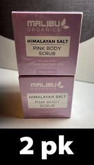 2pk Malibu Organics Himalayan Salt Pink Body Scrub 8.8 oz (250g) each