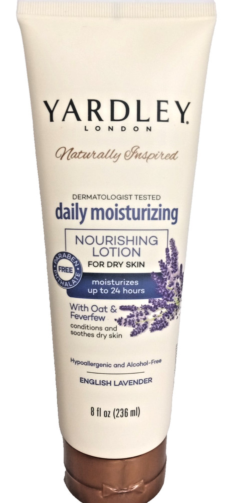 New YARDLEY LONDON Lotion English Lavender with Oat & Feverfew 8 oz