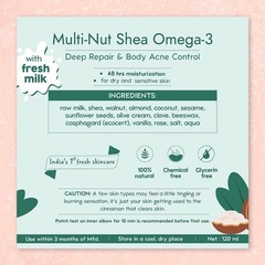 Nat Habit Omega 3 Moisturiser Skin Malai Body Cream 48HR Hydration 120ml