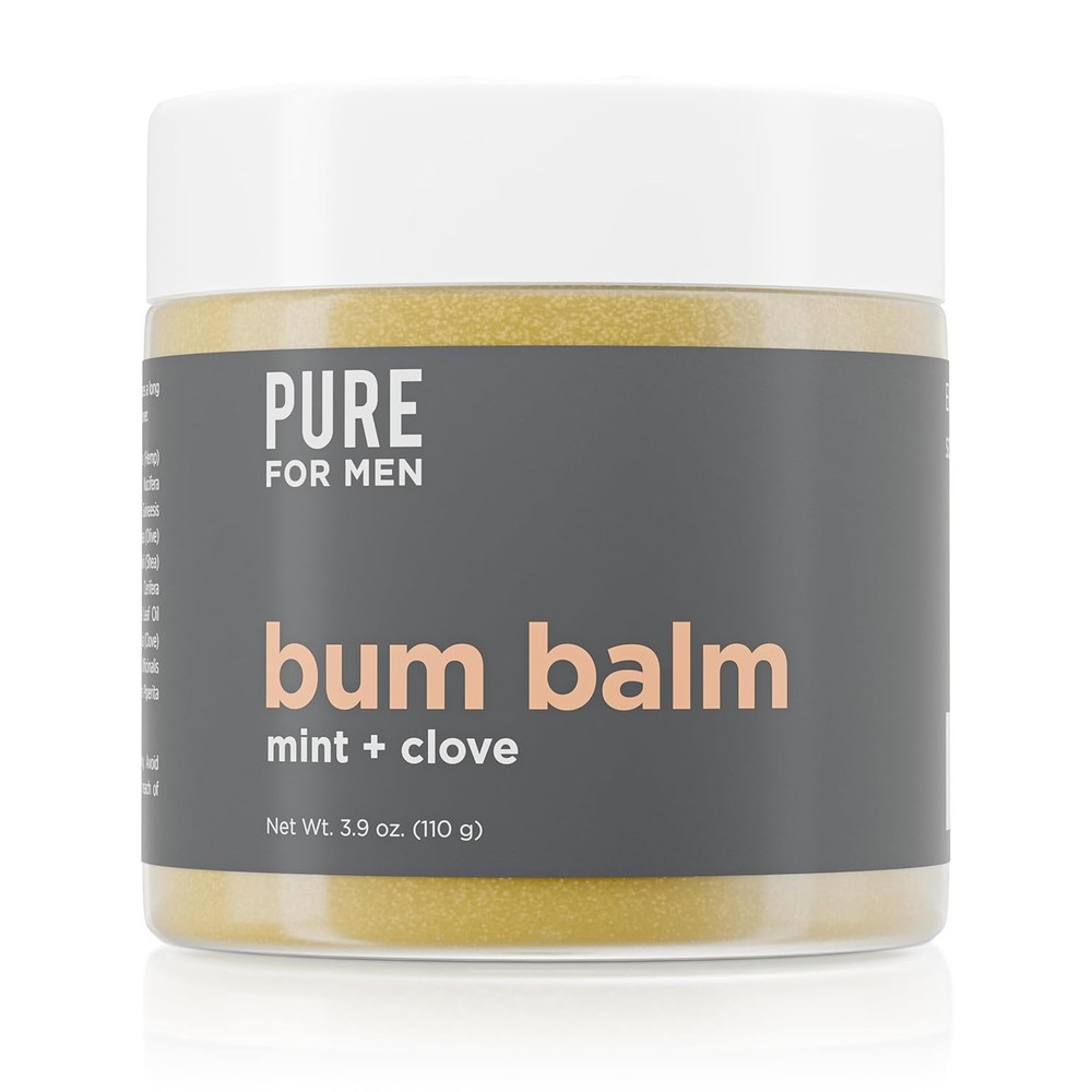 Pure for Men Bum Balm Raw Shea Butter Mint Clove Skin Hydration 3.9oz