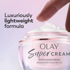 Olay Face Cream Super Serum Cream Lightweight Face Moisturizer SPF 30, 1.7oz