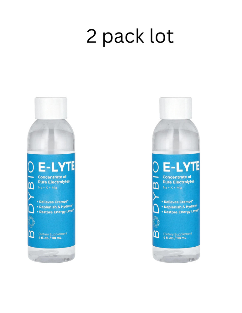 2 pack lot BodyBio E-Lyte concentrated electolytes 4 fl oz (118 ml) exp 12/26