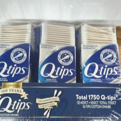Q-tips Cotton Swabs 1750 Count Durable Paper Stick White Rounded Tip