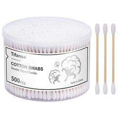 500 Count Cotton Swabs Natural Double round Cotton Tip Cotton Buds Wi…
