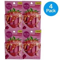 eos Super Strawberry Lip Balm Variety Pack 0.14oz 4 Pack New